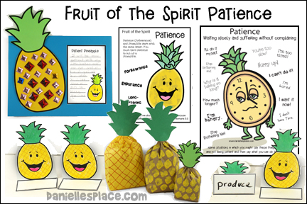 Fruit of the Spirit - Patience - Longsuffering Fruit of the Spirit - Gentleness for Sunday School and Children's Ministry, Including Bible Crafts, Games, songs,  and Bible Verse Review Activities, Bible Reference: Galatians 5:22-23a, 1 Samuel 1, Fruit of the Spirit Bible Verse Picture for Patience and craft and Longsuffering, Paper Bag Pineapple Craft and Review Activity, I Can Be Patient Pineapple Craft and Activity, Fruit of the Spirit Patience Coloring and Activity Sheet, Make Mini Cheesecakes, Pineapple ping pong ball toss game, Patient Pineapple Snack Game, Balloon Bible Verse Review Game, Play Spin the Pineapple, Make Pineapple Jell-O, Song Be Patient, daniellesplace.com, daniellespace.com, daniellplace.com, daniellsplace.com, danielsplace,com, danielspace.com, danielplace.com, danilesplace.com, danielplace.com