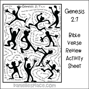 Genesis 2:7 Bible Verse Activity Sheet