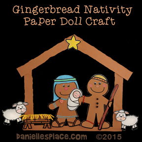 Gingerbread Man Nativity Paper Doll Craft