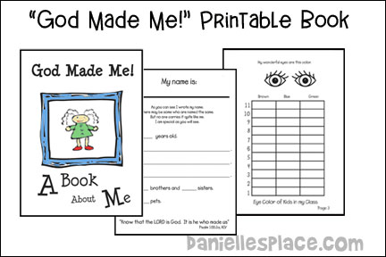 God Made Me Book This series of lessons also includes home school and preschool activities, including math and reading games, cooking, etc., I can write my name book pages, My Eyes are this Color book pages, My Listening Ears book pages, Good Things I Can do With My Feet book pages,  My Helping Hands book pages, Good Things I Can Do With My Hands book pages, Good Things I Can Do With My Mouth book pages, My Happy Hearts book pages, daniellesplace.com, daniellespace.com, danielleplace.com, danielsplace.com, danielspace.com, danielsplce.com, danielplace.com