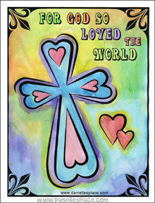 Heart Cross Coloring Sheet