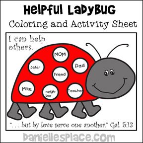 "Helpful Ladybug" Activity Sheet