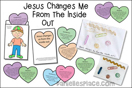 Jesus Changes Me From the Inside Out for Sunday School and Children's Ministry, Including Bible Crafts, Games, songs,  and Bible Verse Review Activities, Scripture References:
“. . . Those who become Christians become new persons. They are not the same anymore, for the old life is gone. A new life has begun!” 2 Corinthians 5:17, Jesus Changes You From the Inside Out Envelope Craft, Discover What is Inside an Envelope by Rubbing on the Outside Activity, Play with Play Dough, Song down in my heart, daniellesplace.com, daniellespace.com, daniellplace.com, daniellsplace.com, danielsplace,com, danielspace.com, danielplace.com, danilesplace.com, danielplace.com