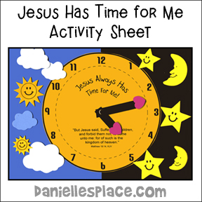 Jesus has time for me clock activity sheet