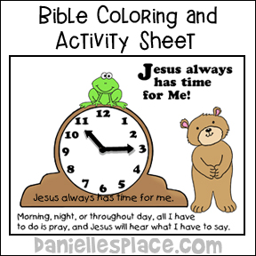 Jesus Has Time for Me Clock Activity Sheet