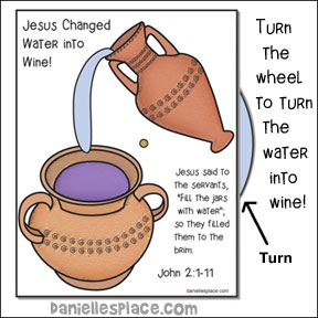 Jesus turns water into wine activity sheet