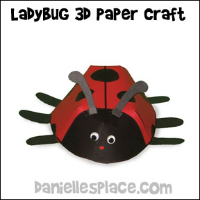 Paper 3D Ladybugs
