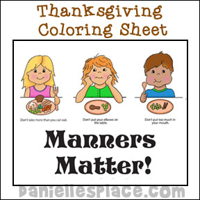 Manner Matter Coloring Sheet