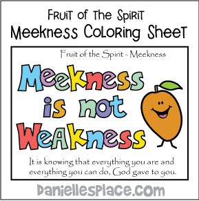 Meekness is Not Weakness Coloring Sheet