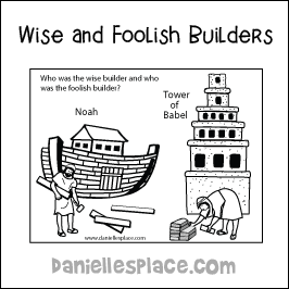 Wise and Foolish Builders Activity Sheet