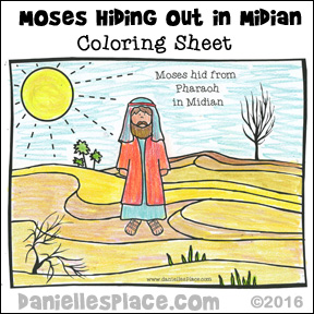 Moses Hiding Out in Midian Coloring Sheet