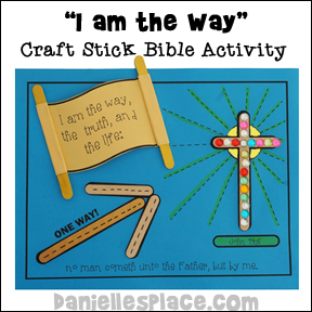 I Am the Way Craft Stick Activity Sheet