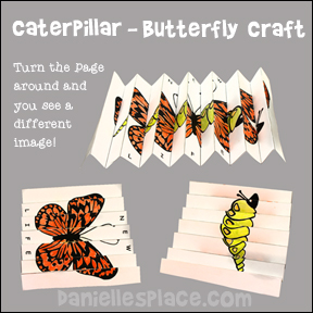 Caterpillar to Butterfly Folded Paper Craft