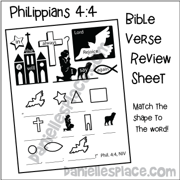 Philippians 4:4 Bible Verse Activity Sheet