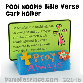 Pool Noodle Bible Verse Card Holder