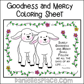 Psalm 23:6 coloring Sheet
