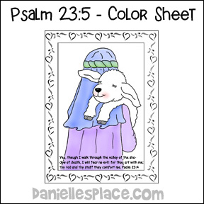 Psalm 23:5 Coloring Sheet