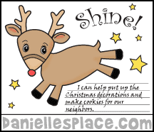 Shine! Reindeer Printable Writing Activity Sheet
