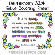 Deuternomy 32:4 Coloring Sheet