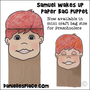 Samuel Wakes Up Paper Bag Puppets