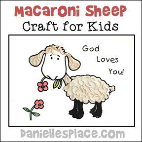 "God Loves You" Sheep with Noodles or Cotton Balls