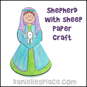 Shepherd Boy with Sheep Standup Figure
