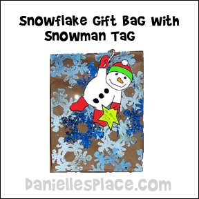 Snowflake Gift Bag with Snowman Tag