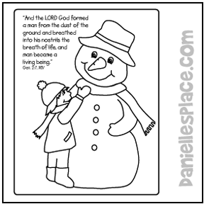 Snowman Bible Verse Coloring Sheet