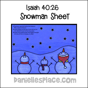 Isaiah 40:26 Snowman Sheet