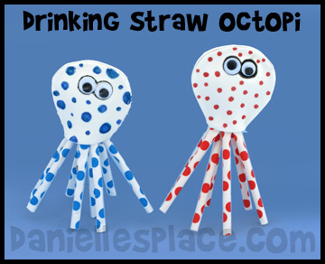 Spotted Octopi Straw Craft