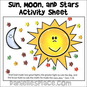 Sun, Moon, and Stars Activity Sheet