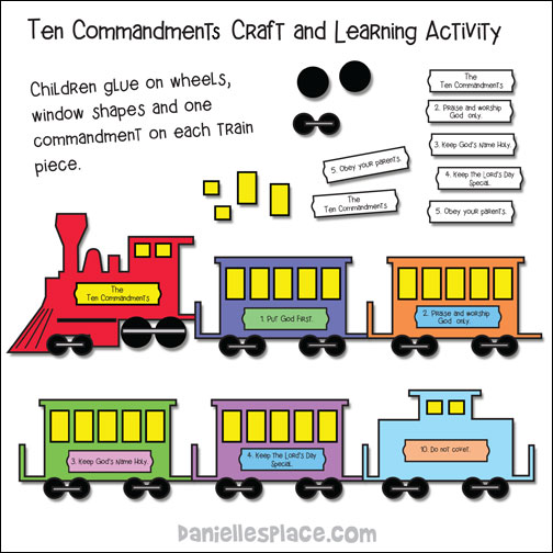 Ten Commandment Train Activity Sheet