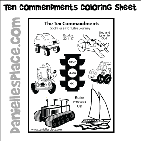 Ten Commandments Coloring Sheet