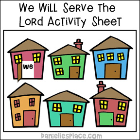 "We Will Serve the Lord" Bible Verse Work Sheet