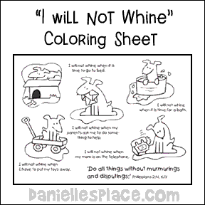 "No Whining" Coloring Sheet