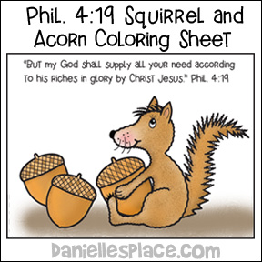 Squirrel Bible Verse Coloring Sheet