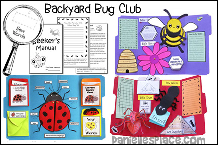 Backyard Bug Club Bible Lessons for Children:  The lessons in this series are great for backyard Bible clubs, summer camps, and homeschool use. The activities are educational and designed to help children learn more about insects and bugs and to teach Bible truths. Including:
1. Digging In – A short Lesson about a bug and how it can be related to a biblical concept.
2. Crafts – Educational Crafts relating to the lesson.
3. Games and Activities – Inside and Outside Activities relating to the lesson. 4. Digging Deeper – Designed for an evening or morning devotion. They are more personal than the lessons and help children apply the Bible truth they learned that day.
5. Bible Verse Review – Include a game that helps children memorize the daily Bible verse.