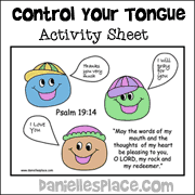 Control Your Tongue Activity Sheet