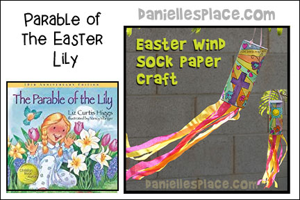 Parable of the Lily Bible Lesson for Sunday School and Children's Ministry, Including Bible Crafts, Games and Bible Verse Review Activities, Memory Verse:
1 John 4:9, John 3:16, or 2 Corinthians 9:15, Other Scripture References: 1 Corinthians 4:5, Isaiah 53:2-3, Make a Paper Lily, Make a Paper Flower Bloom, Decorate a Pot or Plastic Container with Stickers, Easter Windsock Paper Craft, 
daniellesplace.com, daniellespace.com, daniellplace.com, daniellsplace.com, danielsplace,com, danielspace.com, danielplace.com, danilesplace.com, danielplace.com