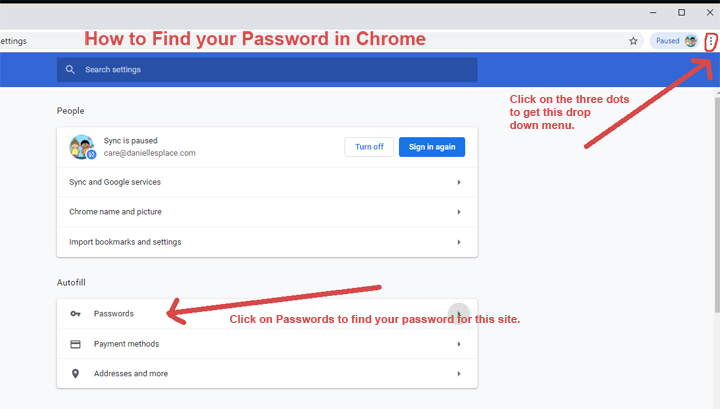 How to FInd your password for a website in Chrome