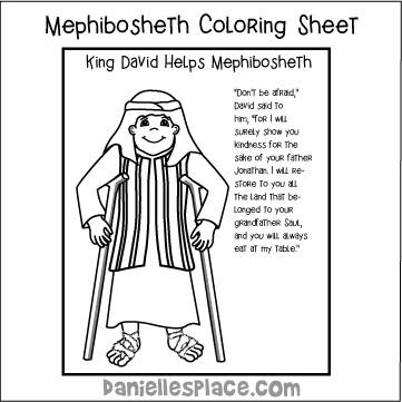 Mephiboseth Coloring Sheet