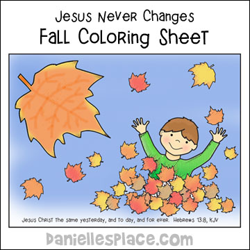 Jesus Never Changes Fall Coloring Sheet