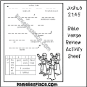 Joshua Bible Verse Review Sheet
