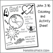 John 3:16 Rebus Coloring and Activity Sheet