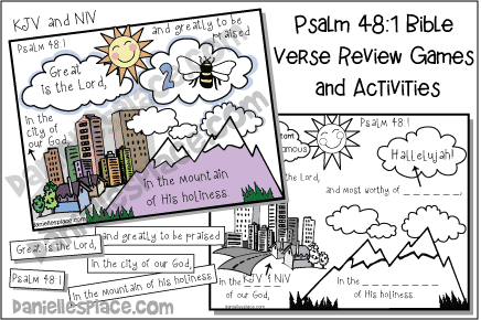Psalm 48:1 Bible Verse Review Activities