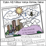 Psalm 48:1 Bible Verse Review Game
