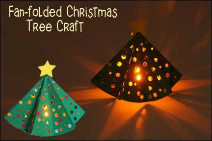 Fan-folded Christmas Tree Luminary Craft