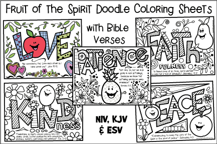 Fruit of the Spirit Doodle Coloring Sheets