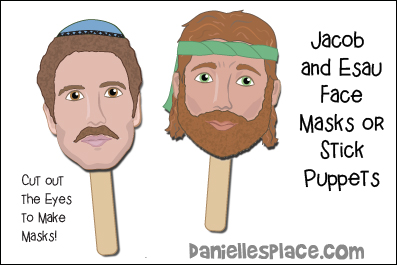 Jacob and Esau Face Mask or Stick Puppets