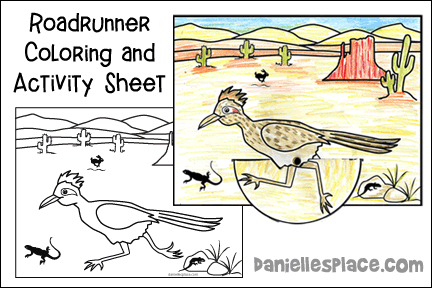 Running Roadrunner Activity and Coloring Sheet